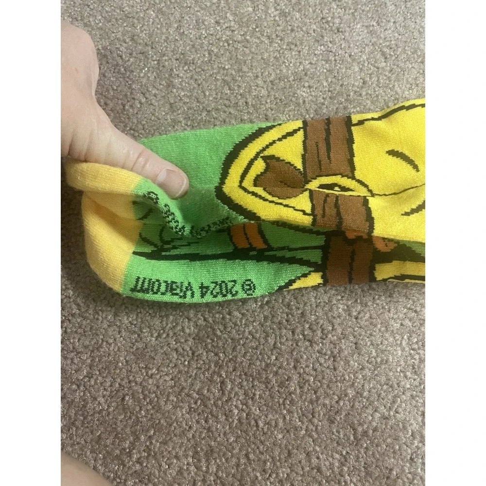 MICHELANGELO NINJA TURTLES SOCKS teenage mutant tmnt BIG LOGO ADULT‎ CREW